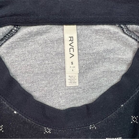RVCA Navy Blue Defrost Bandana Print Pullover Crewneck Sweatshirt Size Small - Picture 4 of 5